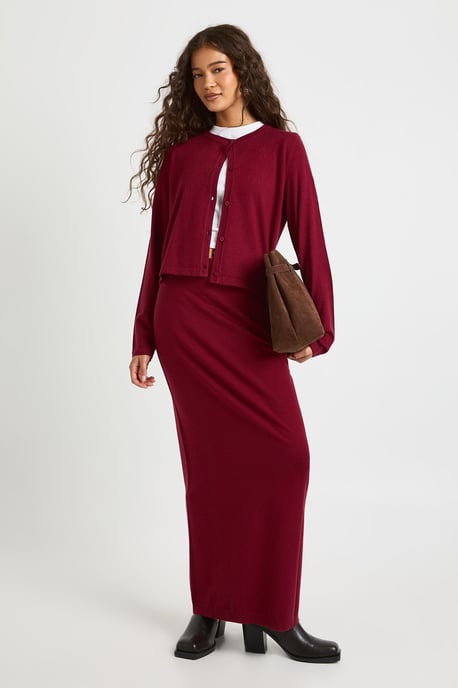 Rib Knit Maxi Skirt - Image 1