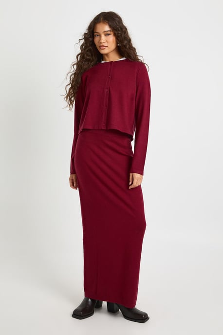 Rib Knit Maxi Skirt - Image 3