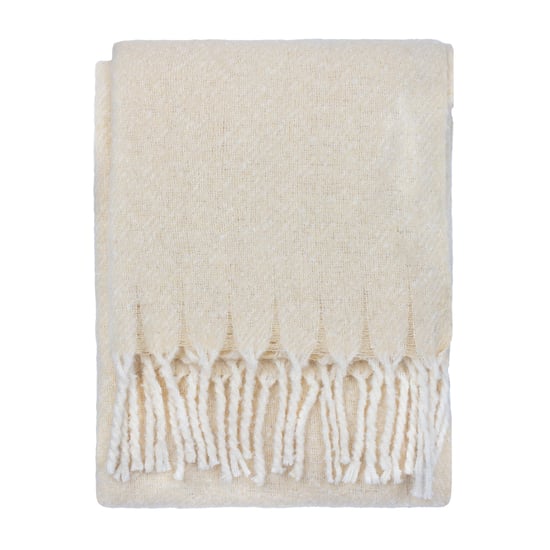 Wylder Isla Woven Tasselled Throw, Cream - Image 1