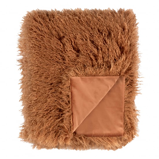 furn. Rowan Faux Fur Throw Ginger - Image 1
