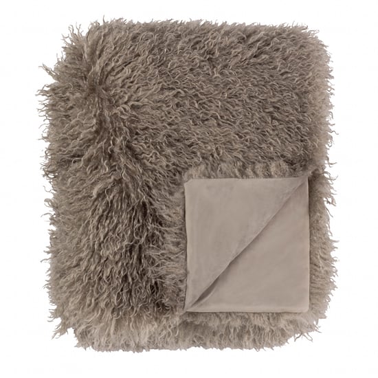 furn. Rowan Faux Fur Throw Mocha - Image 4