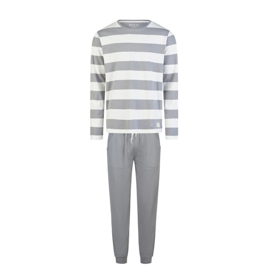 Phil & Co Heren pyjama set lang grijs gestreept - Image 1