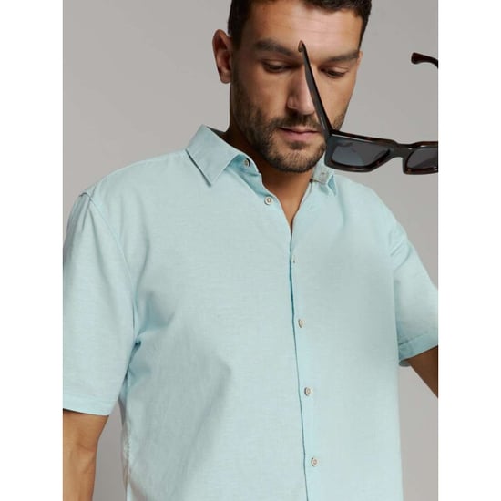 No Excess Shirt short sleeve solid with linen ice - Image 6