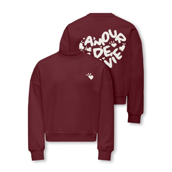 Only Kogtammie life ls print o-neck swt bordeaux - Image 4