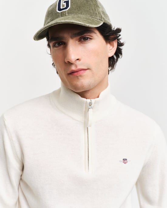 Half Zip Cardigan in Ivory - Image 4