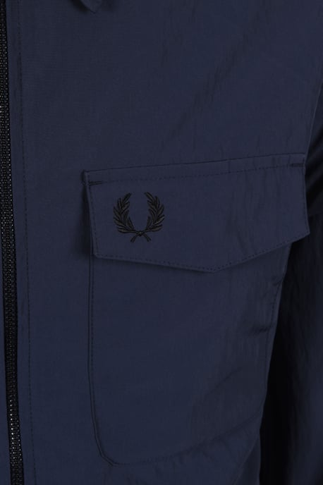 Fred Perry Zip Through Overshirt Dark Airforce - Image 2