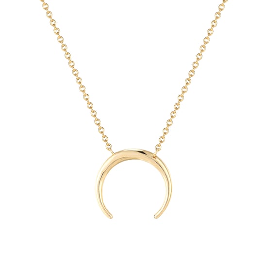 18ct Yellow Gold Plated Sterling Silver Tusk Pendant Necklace - Image 1