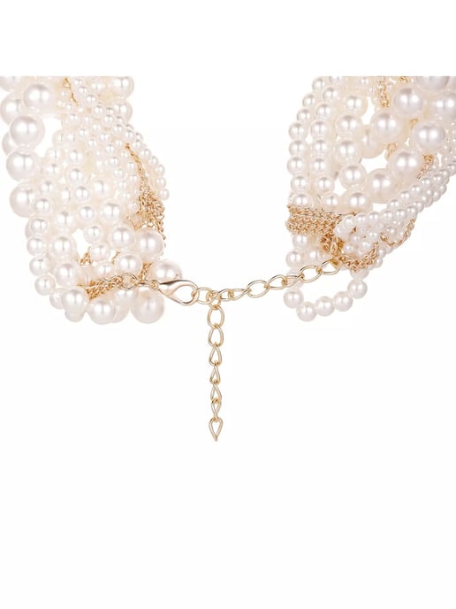 Plaited Pearl Statement Necklace - Image 2