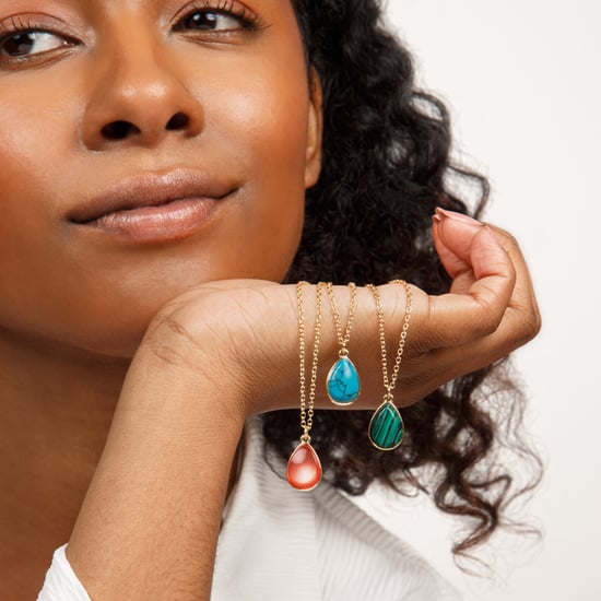 Gold Plated Malachite Charm Necklace - Image 3
