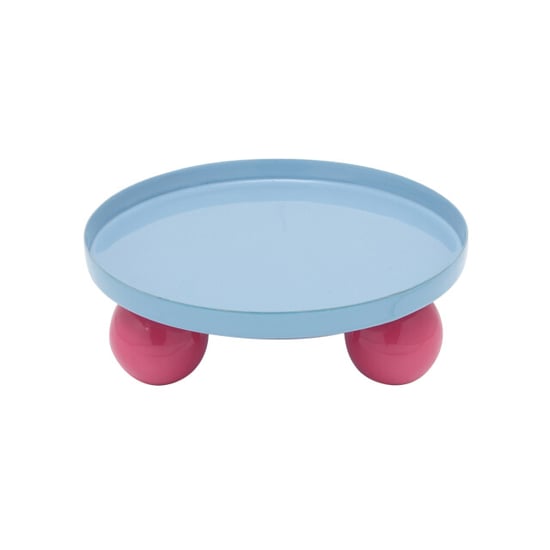 Present Time dienblad double funky rond soft blue & bright pink - Image 1