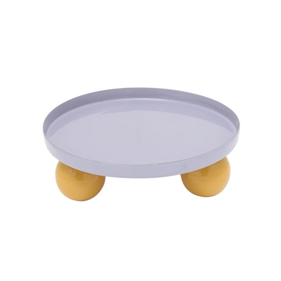 Present Time dienblad double funky rond soft purple & bright yellow - Image 1