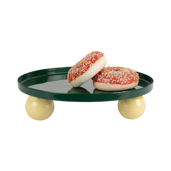 Present Time dienblad double funky rond large retro green & soft yellow - Image 2