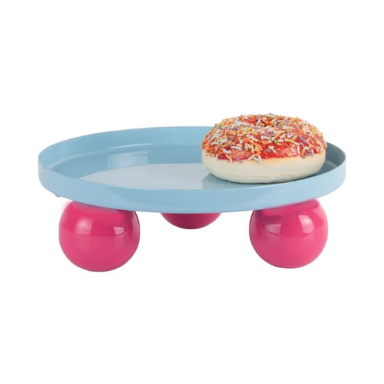 Present Time dienblad double funky rond soft blue & bright pink - Image 2