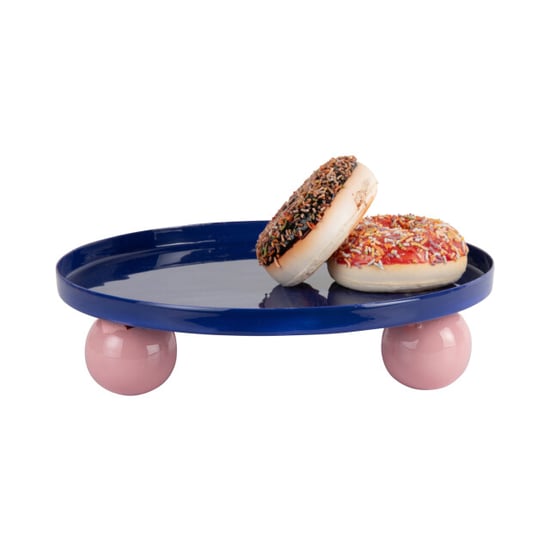 Present Time dienblad double funky rond large cobalt blue & soft pink - Image 4