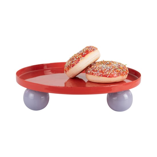 Present Time dienblad double funky rond large bright red w. soft purple - Image 2
