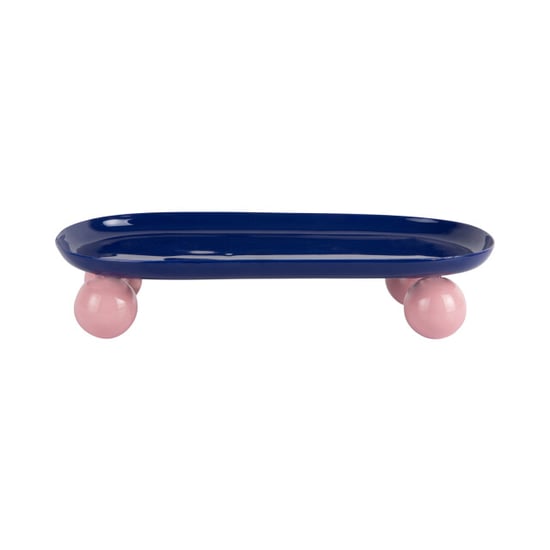 Present Time dienblad double funky oval cobalt blue & soft pink - Image 3