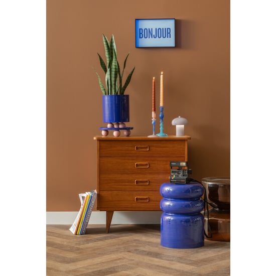Present Time dienblad double funky rond large cobalt blue & soft pink - Image 5