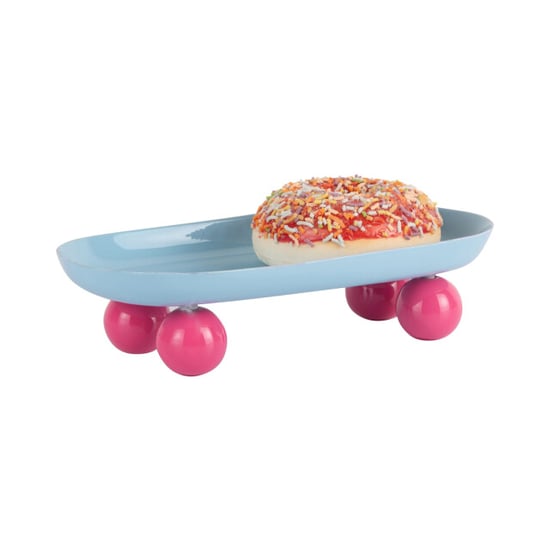 Present Time dienblad double funky oval soft blue & bright pink - Image 5