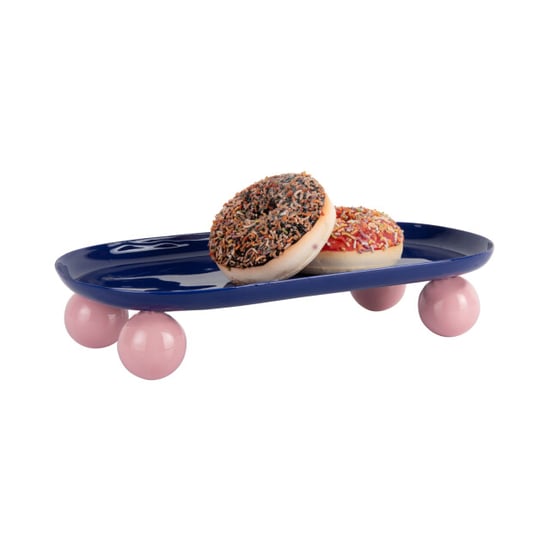 Present Time dienblad double funky oval cobalt blue & soft pink - Image 4