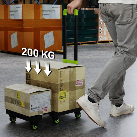 4goodz Opvouwbare plateauwagen kunststof 49x35x102cm groen - Image 5