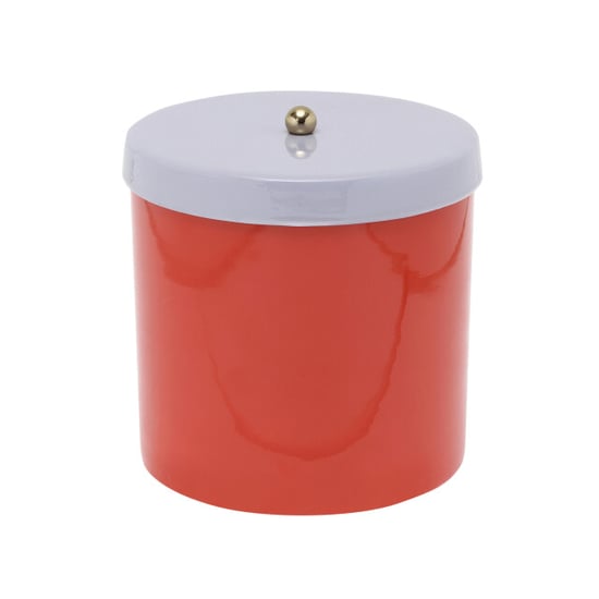 Present Time storage jar double funky retro bright red w. soft purple - Image 1