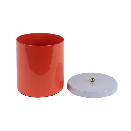 Present Time storage jar double funky retro bright red w. soft purple - Image 2