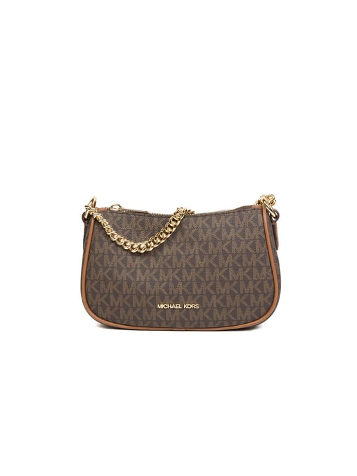 Michael Kors Carmela Kleine Pouchette Schoudertas Bruin - Image 1