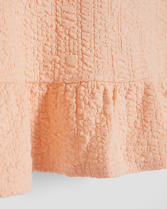 River Island Girls 2 Piece Set Coral Textured Waistcoat & Bottoms - Image 3
