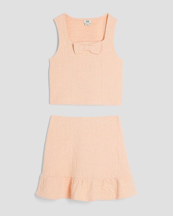 River Island Girls 2 Piece Set Coral Textured Waistcoat & Bottoms - Image 5