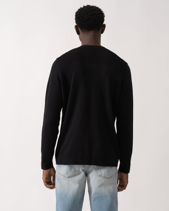 Momentum-Lite Crew Neck Jumper in Black - Image 3