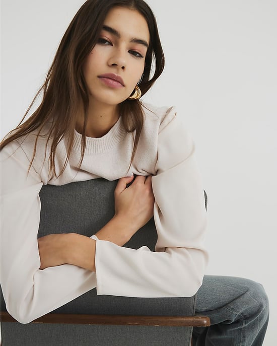 River Island Womens Jumper Beige Double Layered - Image 3