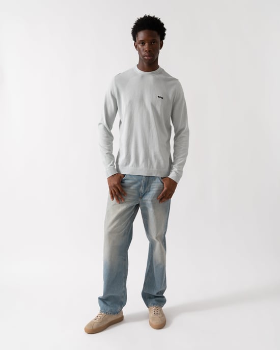 Momentum-Lite Crew Neck Jumper in Light Grey - Image 3