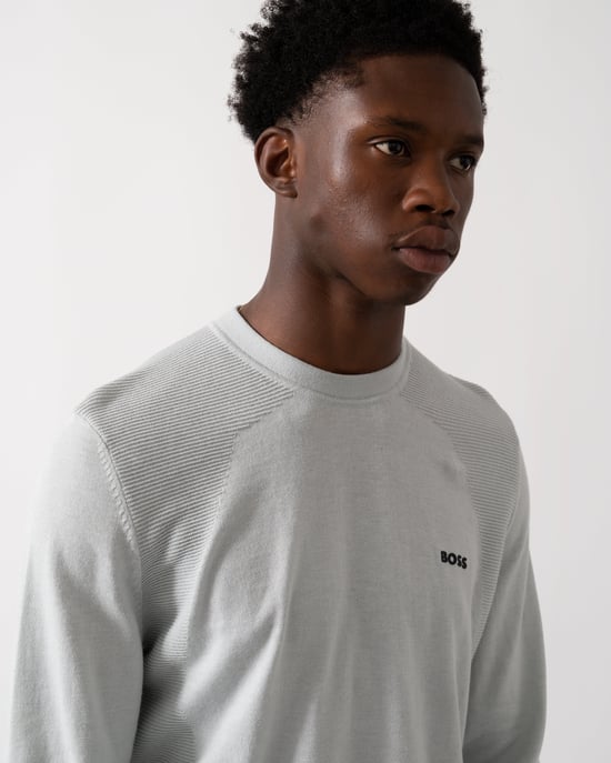 Momentum-Lite Crew Neck Jumper in Light Grey - Image 4