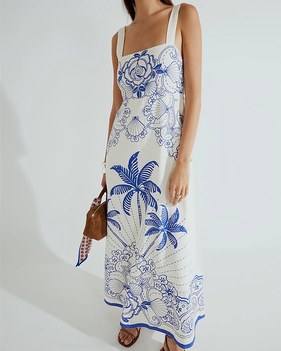 River Island Womens Maxi Dress Blue Palm Print - Image 3