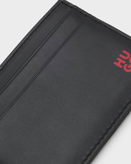 Tibby with red-foil stacked logo Card holder in Black - Image 3