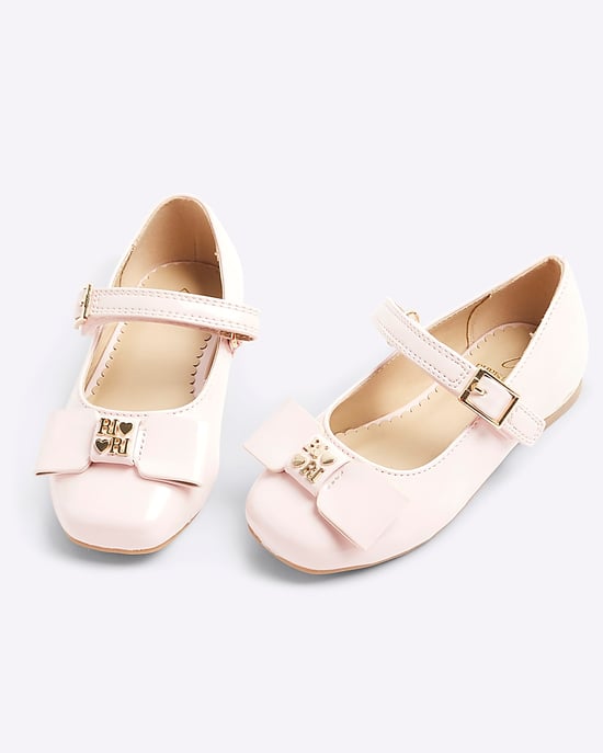 River Island Mini Girls Ballet Pumps Pink Bow - Image 4