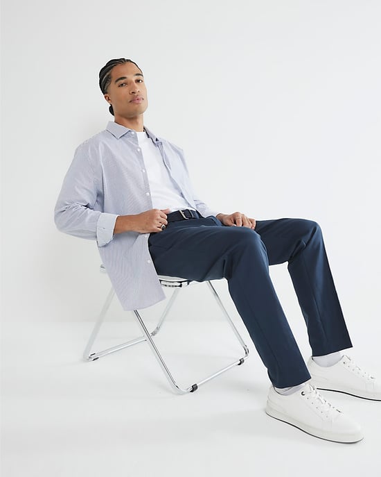 River Island Mens Chino Trousers Navy Slim Fit Smart - Image 4