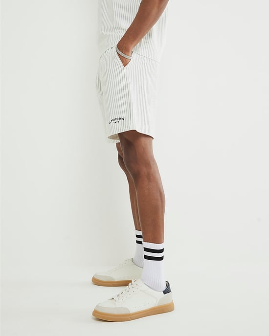 River Island Mens Shorts Cream Regular Fit Stripe - Image 3