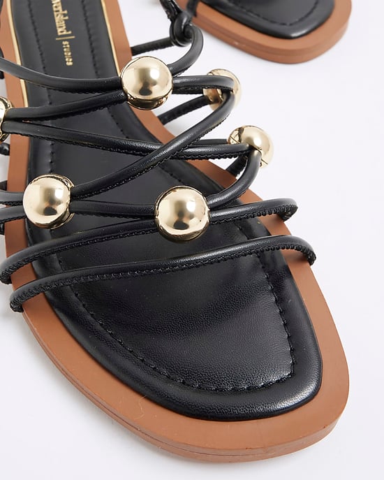 River Island Womens Sandals Black Metal Beaded - Image 4