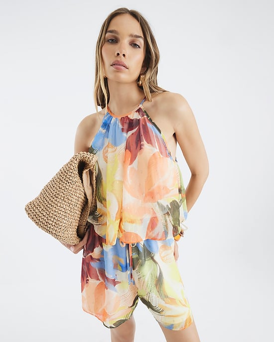 River Island Womens Playsuit Multicolour Sleeveless Floral - Image 1