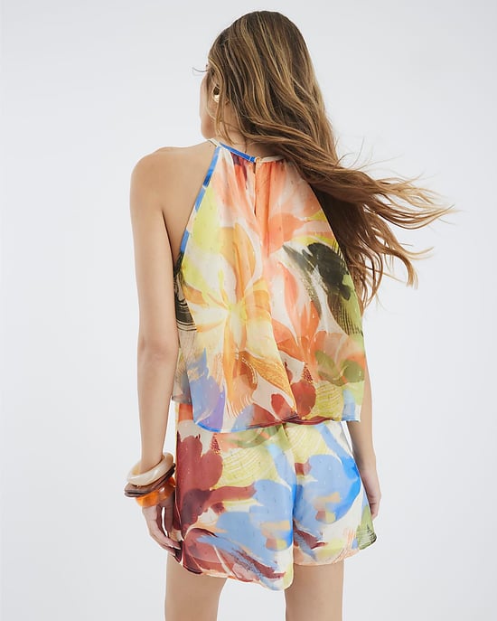 River Island Womens Playsuit Multicolour Sleeveless Floral - Image 3