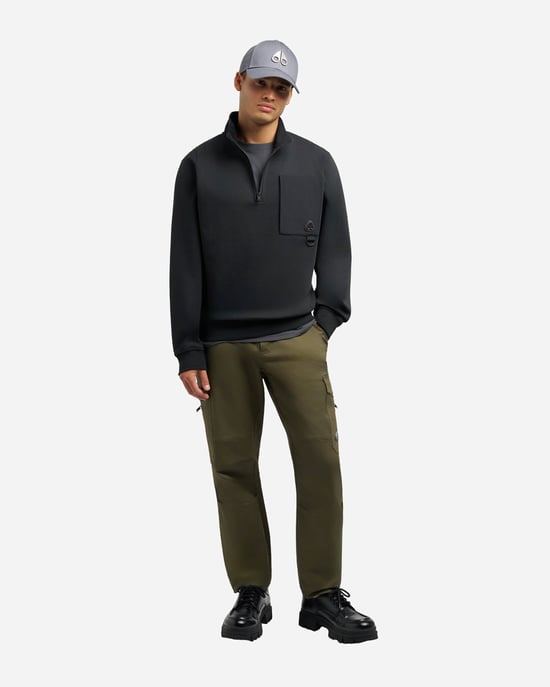 Hartsfield 1/4 Zip Sweatshirt in Black - Image 1