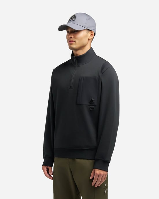 Hartsfield 1/4 Zip Sweatshirt in Black - Image 2
