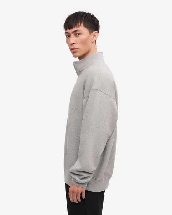 Quarter Zip Sweatshirt in Light Grey - Image 2