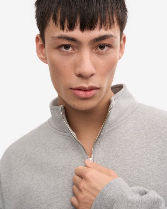 Quarter Zip Sweatshirt in Light Grey - Image 4