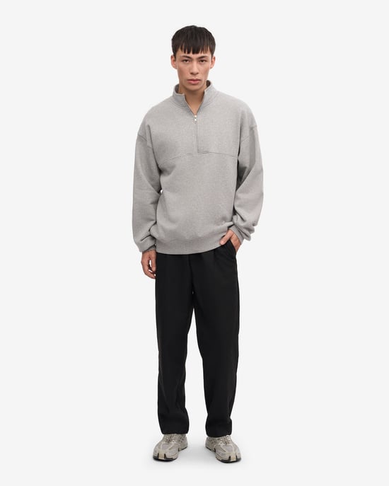 Quarter Zip Sweatshirt in Light Grey - Image 5