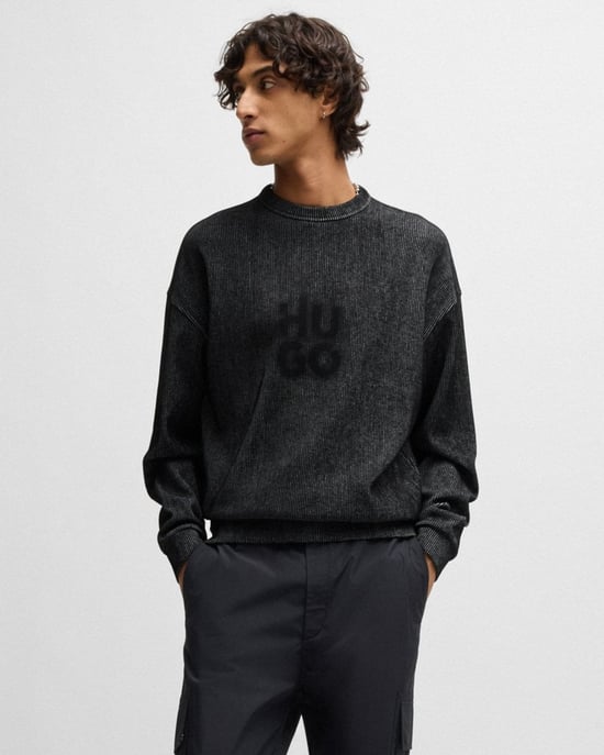 Dinkam Crew Neck Sweatshirt in Dark Grey - Image 2