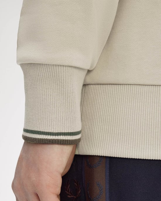 Half Zip Sweatshirt in Nude - Image 3