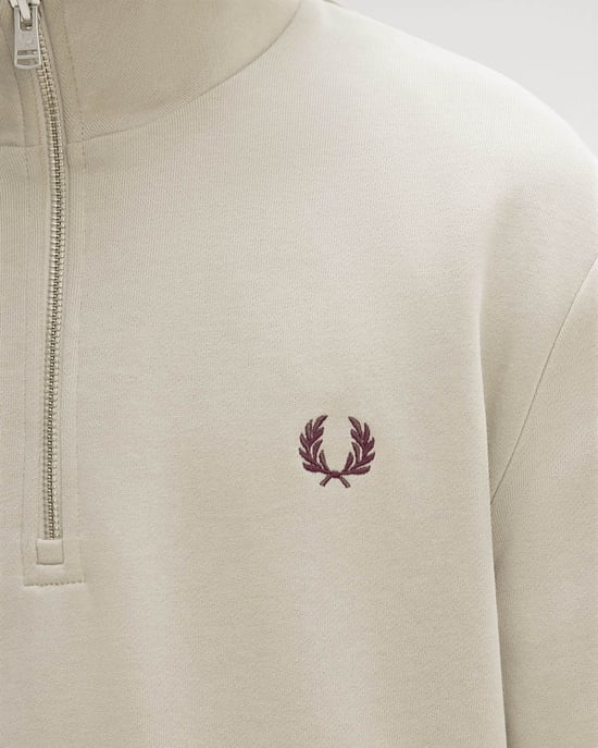 Half Zip Sweatshirt in Nude - Image 4