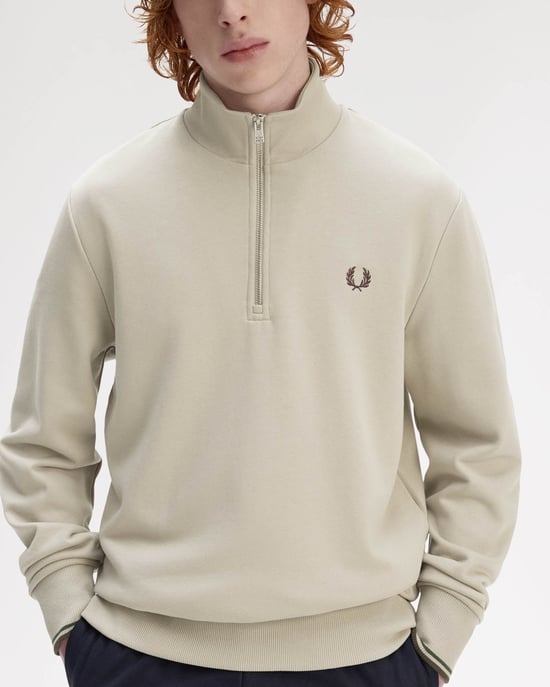 Half Zip Sweatshirt in Nude - Image 6